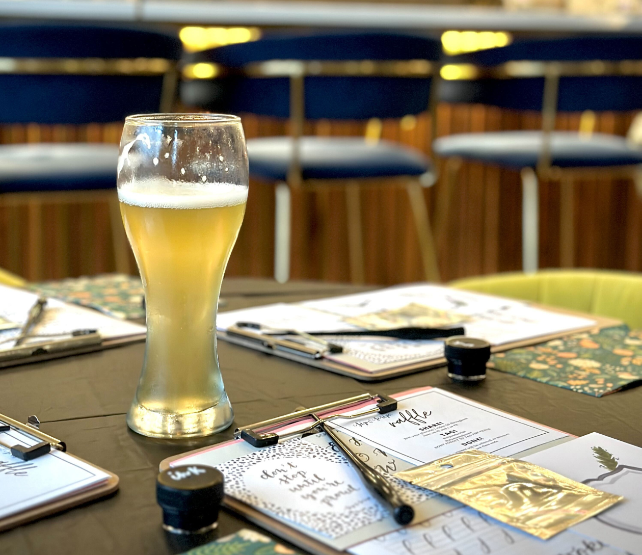 Beginner Calligraphy at Top Down Brewing Company Sip & Script