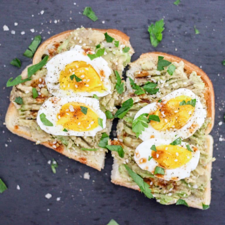 Garlic Avocado Toast With Sous Vide Egg Poached Perfectly
