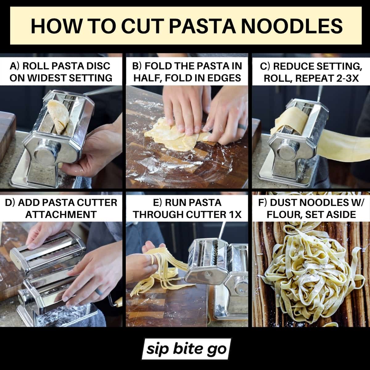 Homemade Pasta Recipe (Fettuccine, Linguini, Spaghetti) Sip Bite Go