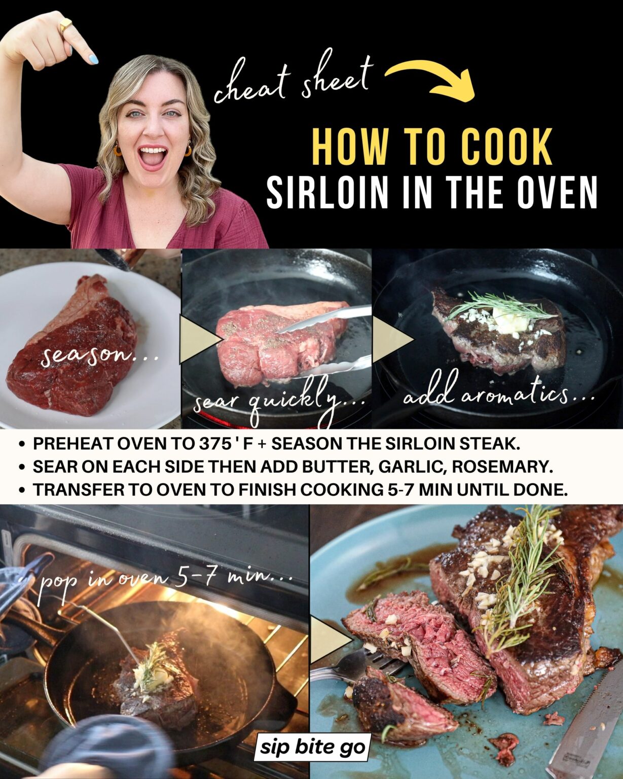 How To Cook Top Sirloin Steak In Oven Sip Bite Go