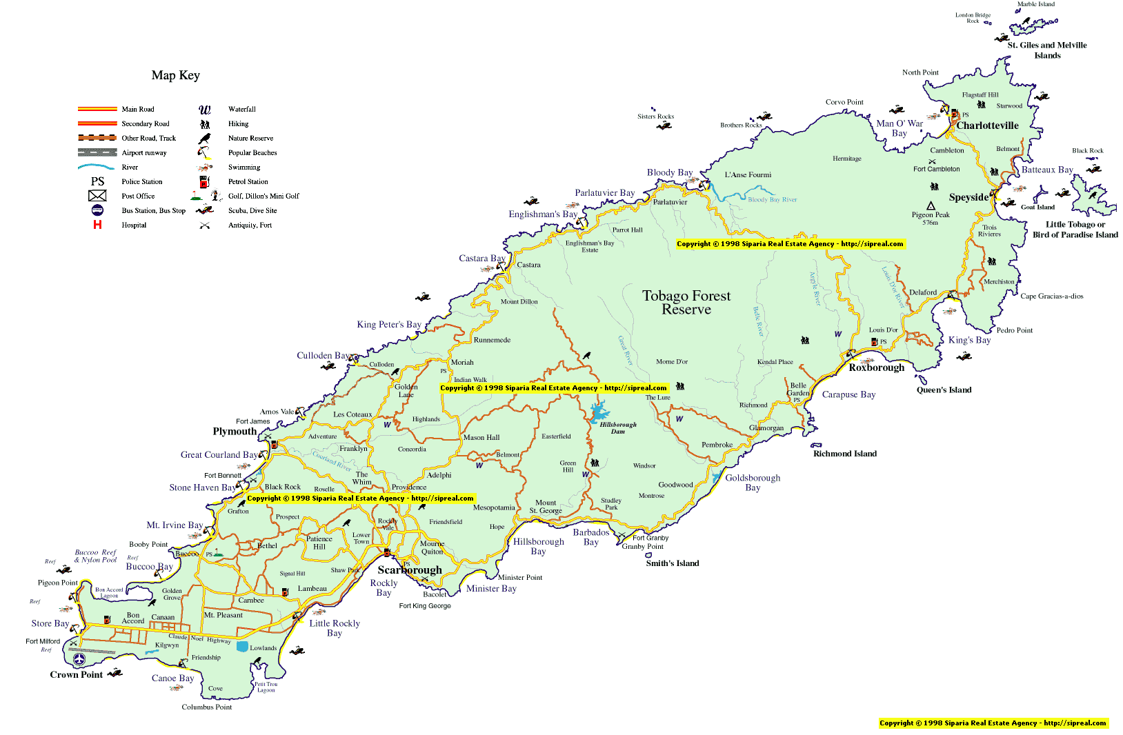 Road Map Of Trinidad And Tobago Caribbean Homes Trinidad and Tobago Road Map of Tobago
