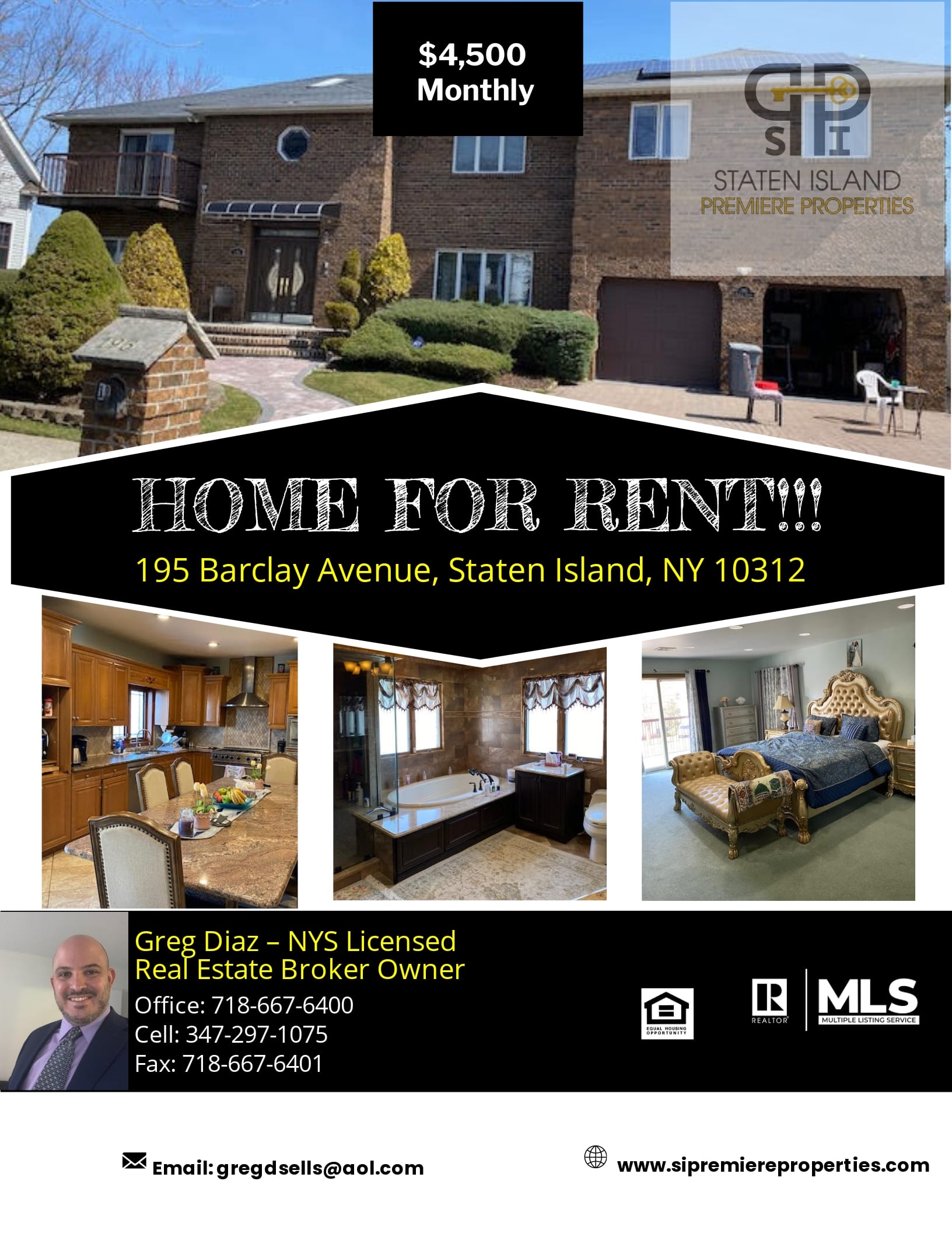 FOR RENT! 195 Barclay Avenue, Staten Island NY 10312 Contact Gregory