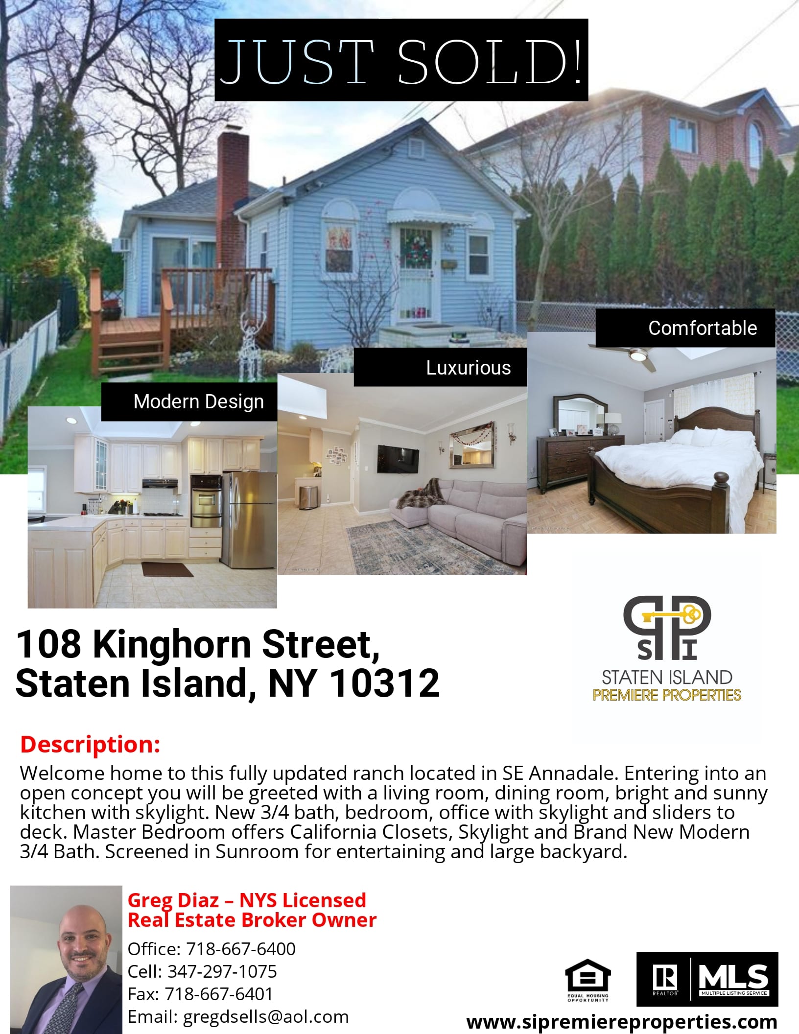 Just Sold! 108 Kinghorn Street, Staten Island, NY 10312 Contact S.I