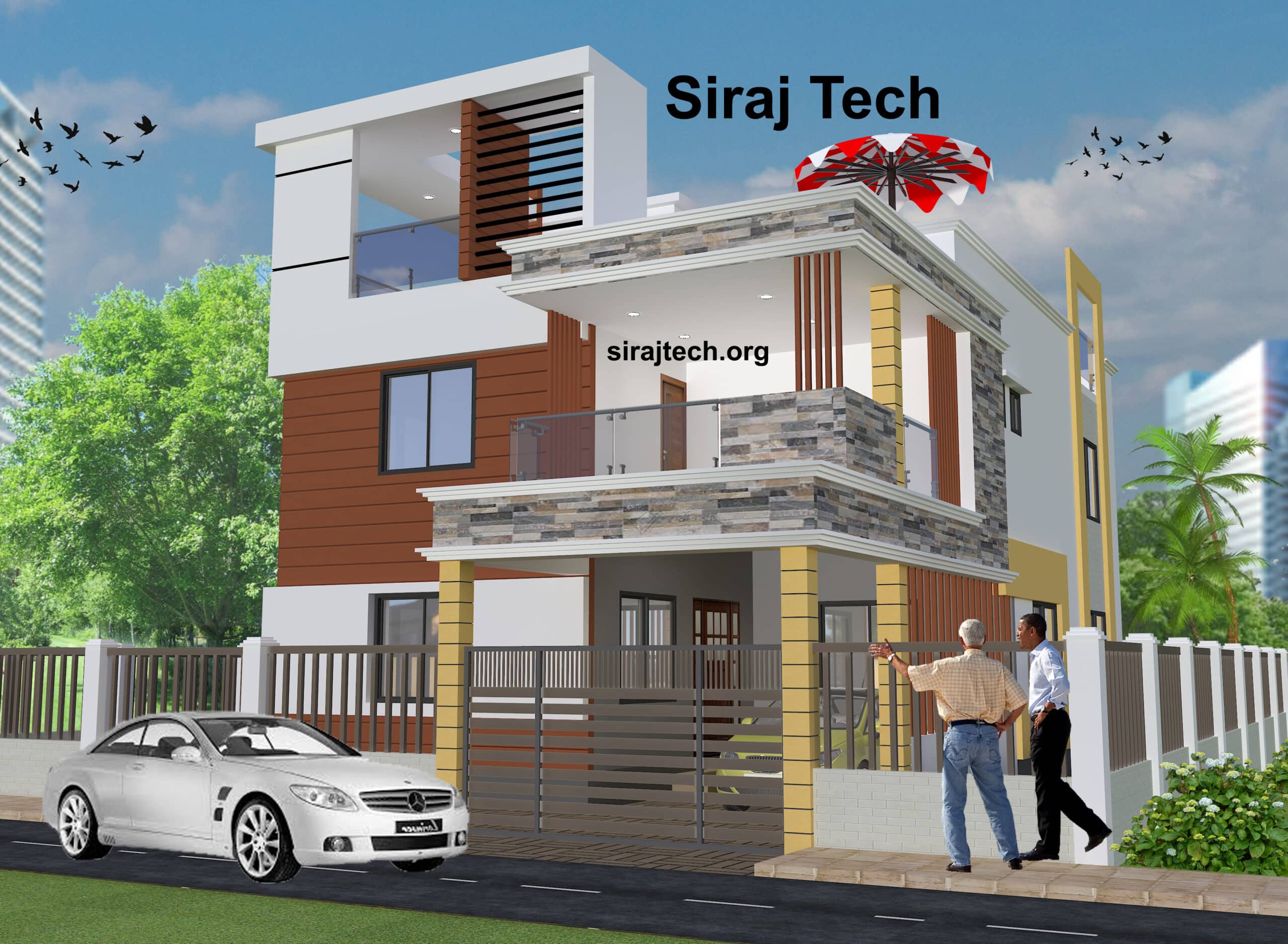 Duplex house design in Bangladesh চার রুমের ডুপ্লেক্স বাড়ির ডিজাইন