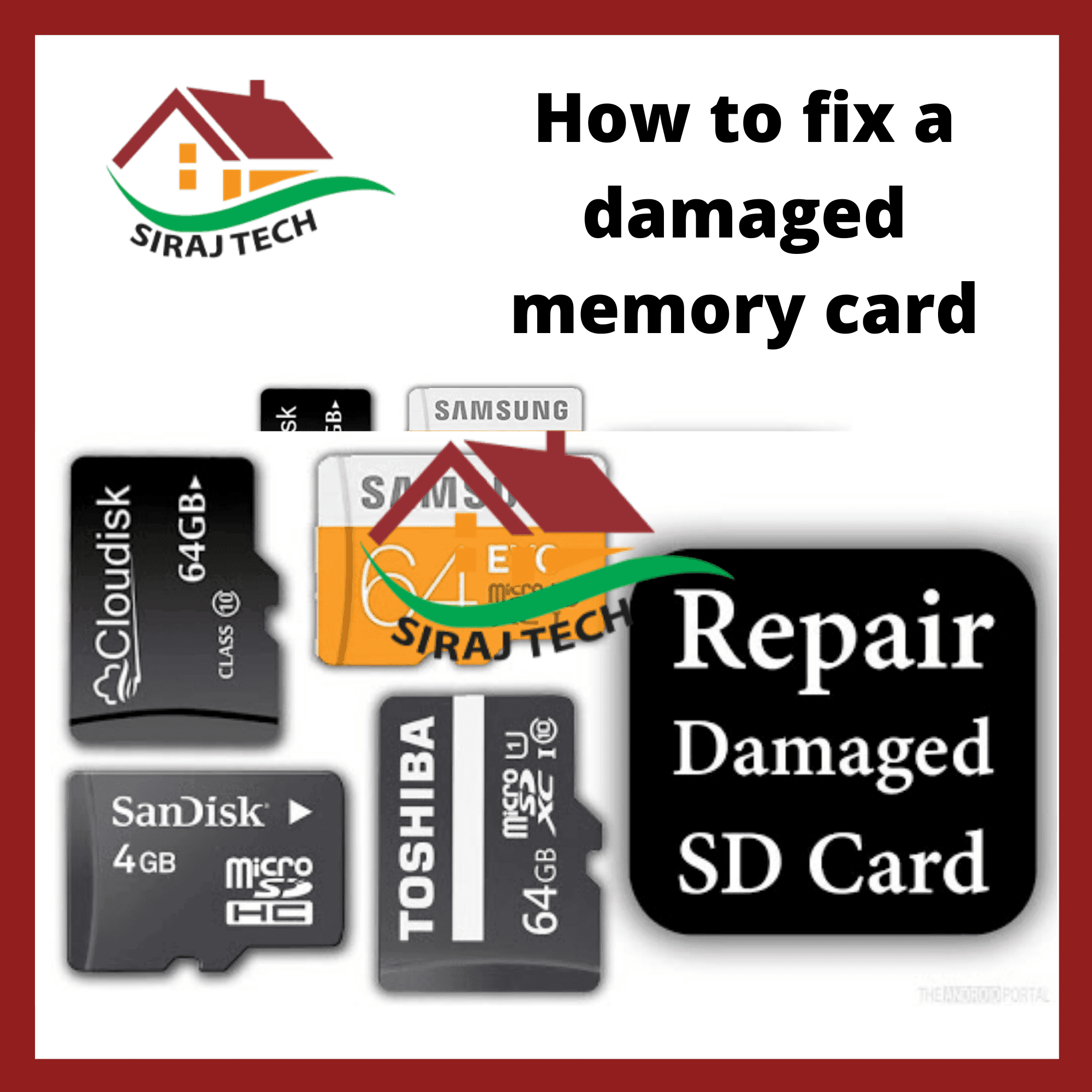 How to fix a damaged memory card SIRAJ TECH