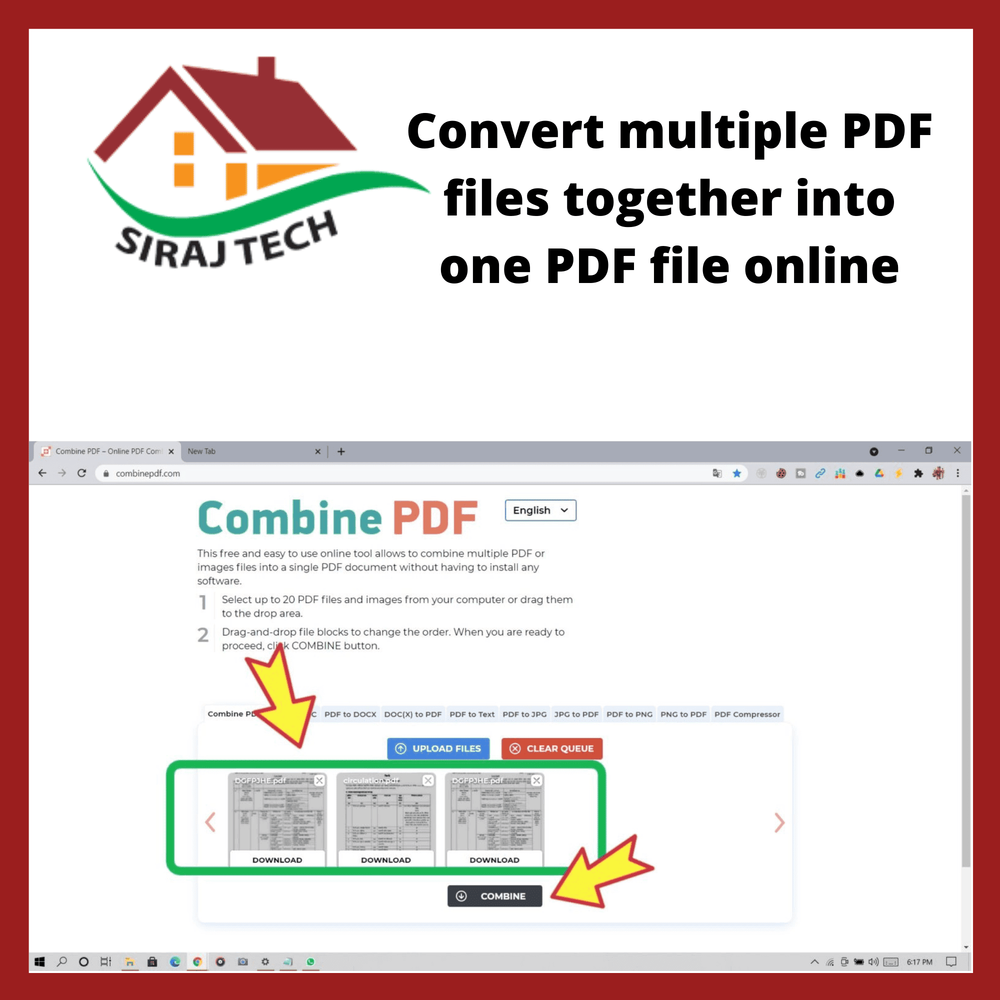 How to merge multiple pdf files into one pdf SIRAJ TECH