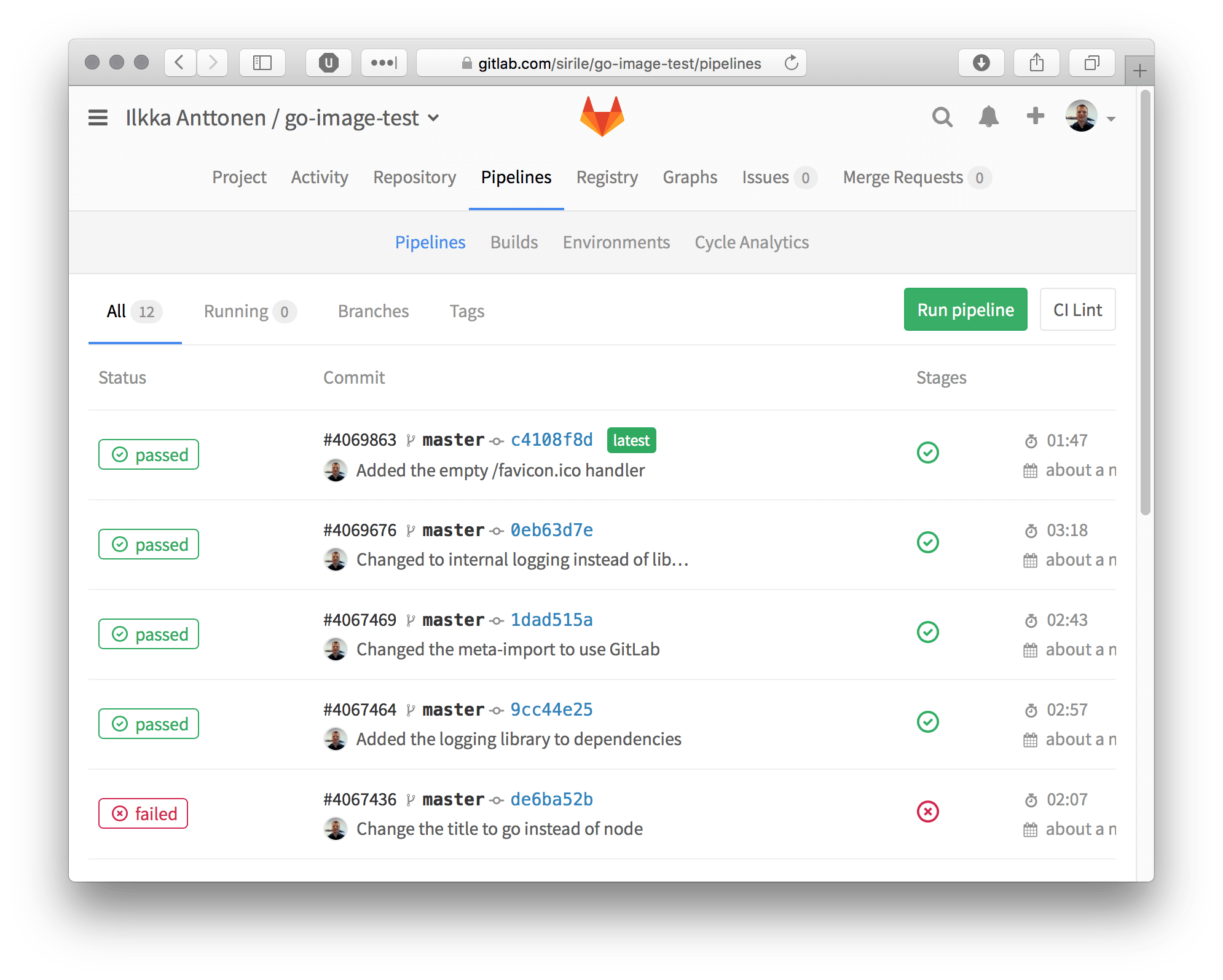 Minimal Docker containers with Go using GitLab CI
