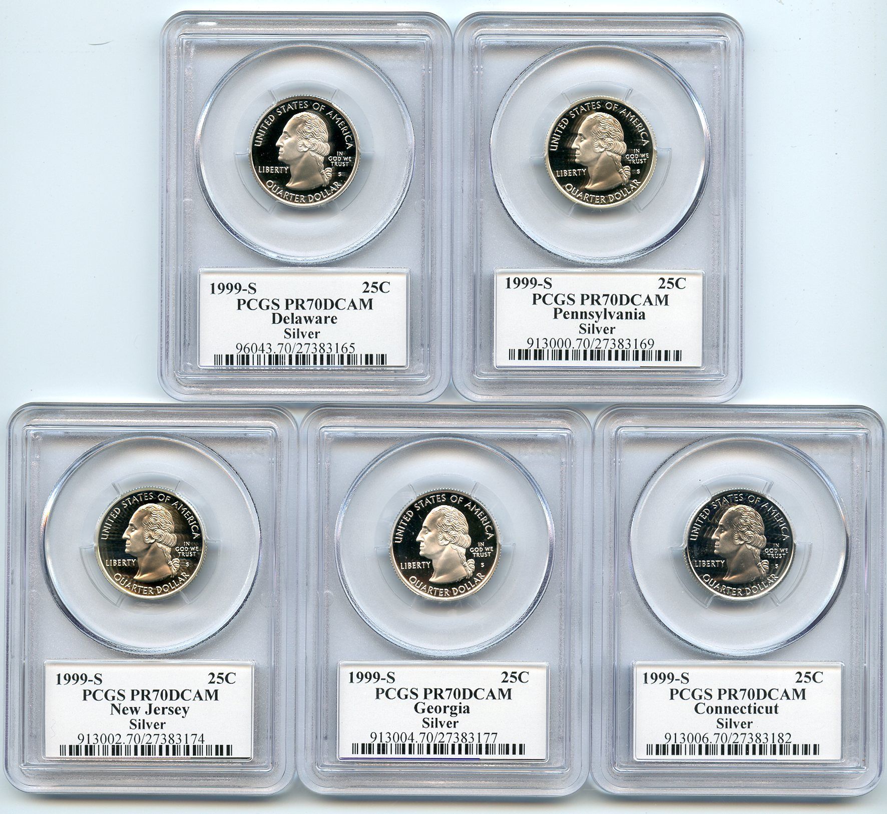 Item Detail 1999 S Silver State Quarter Set PCGS PR70DCAM