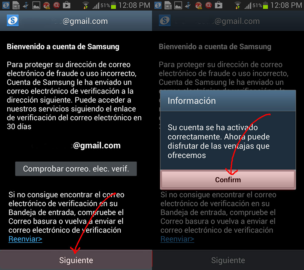 Crear una cuenta Samsung con un móvil Galaxy
