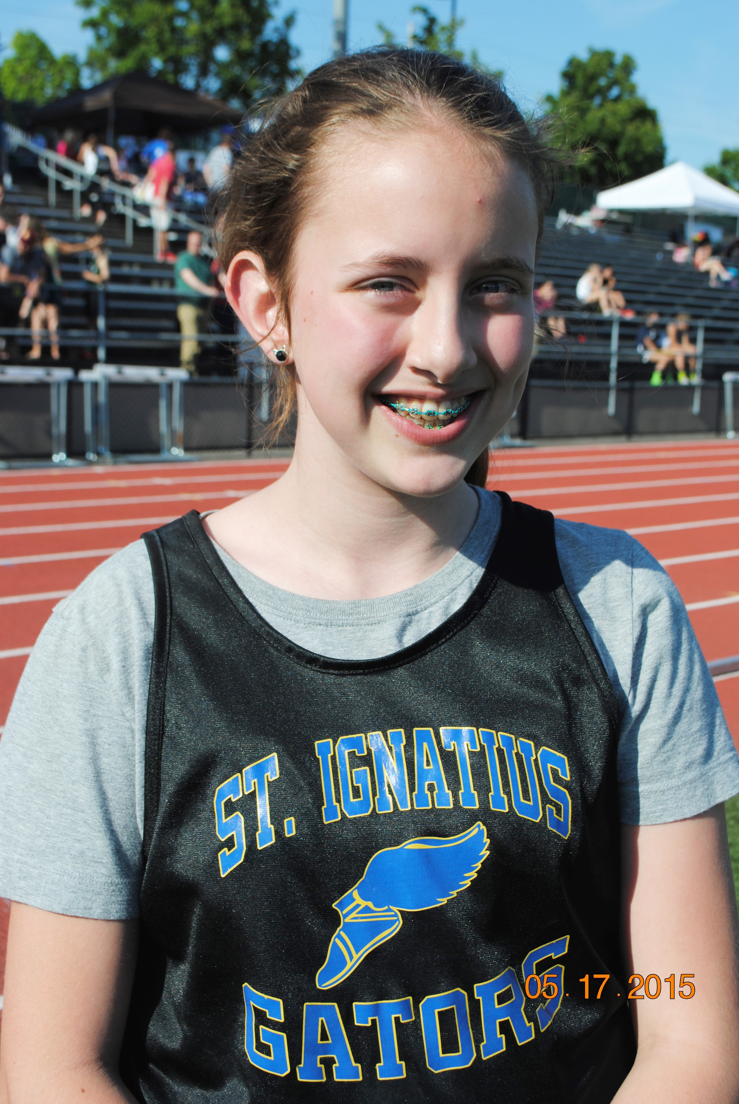 Abigail Sheets From St. Ignatius wins the Cub Girls SHOT PUT CYO/Camp