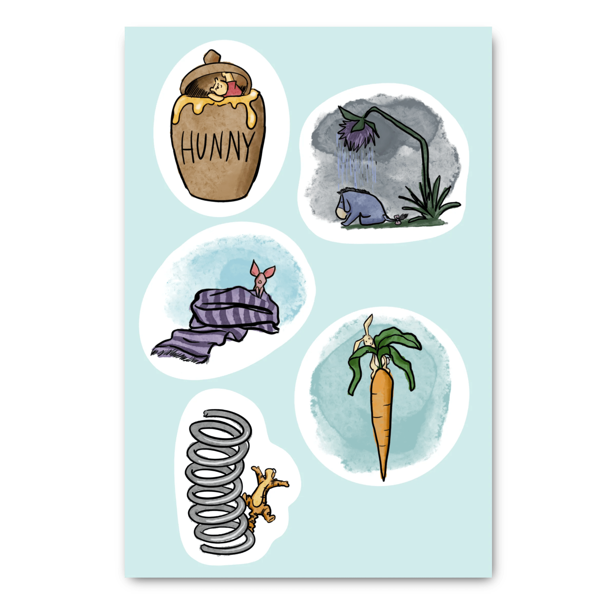 Winnie the Pooh Sticker Sheet Sisters Keep Drawing