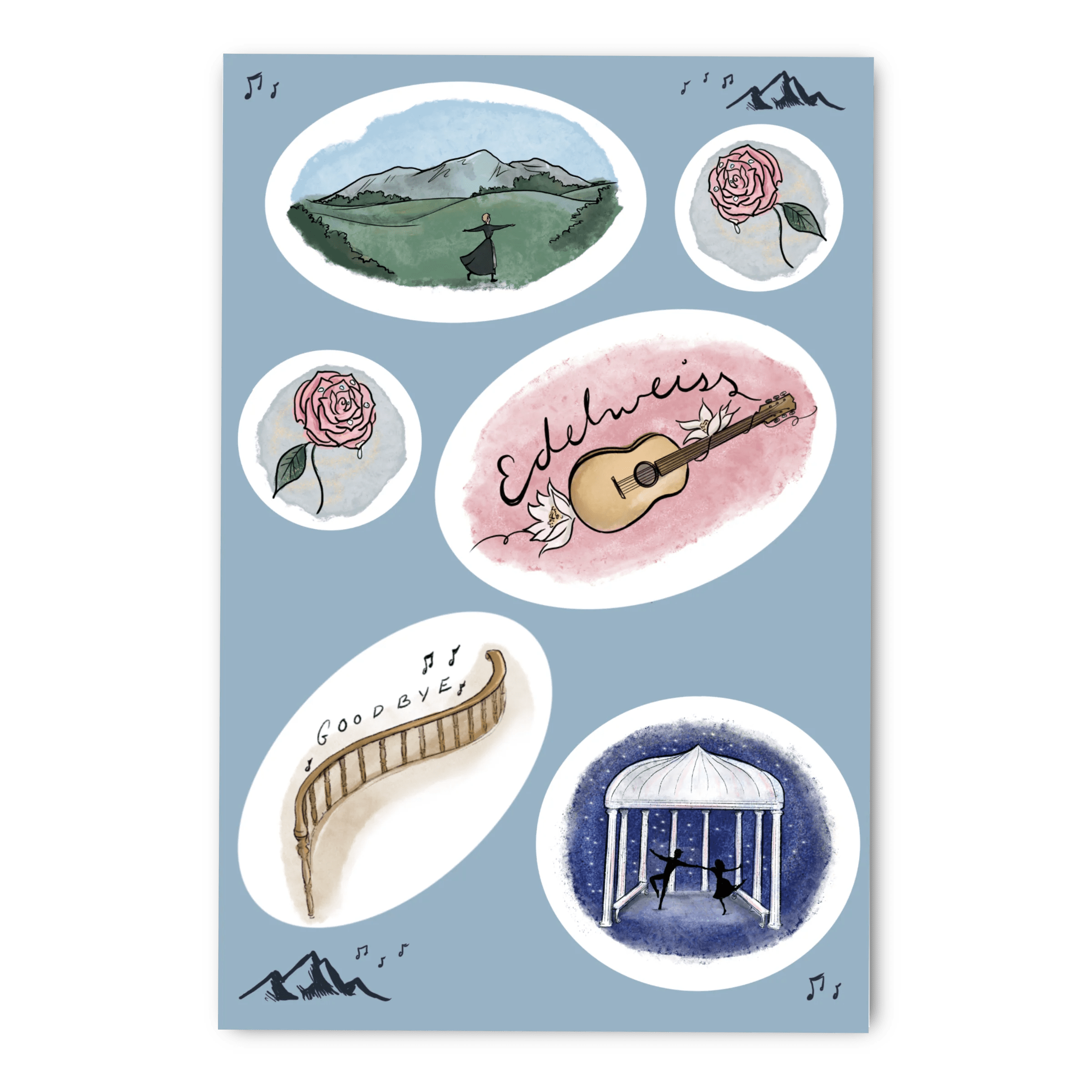 Sound of Music Sticker Sheet Sisters Keep Drawing