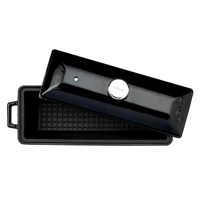 Bread / Terrine pot with wooden stand, black color Union Drvo