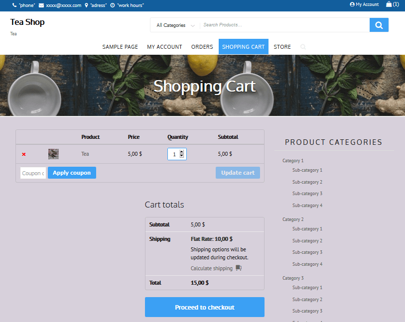 Ready made online store for sale tea templates, plugins, modules