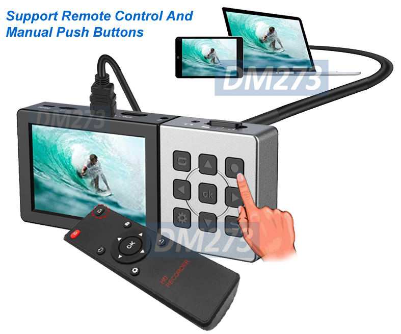 Premium 2In1 HD 1080P60 Recorder MP4 Player With 3.5" LCD Screen