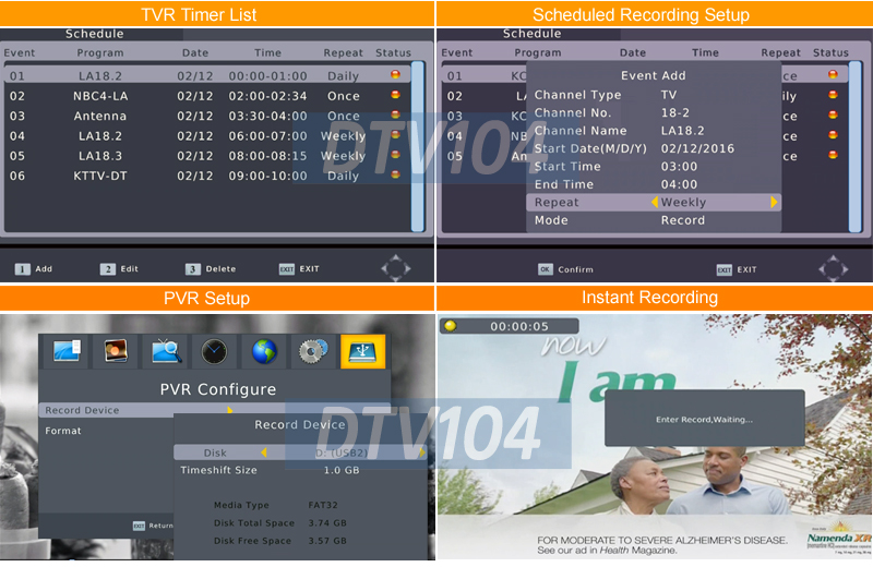 Digital ATSC HD TV Tuner For Air Broadcast Channels Through Antenna