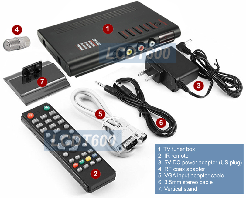 Universal RF Coax Composite Video To VGA Converter Switch