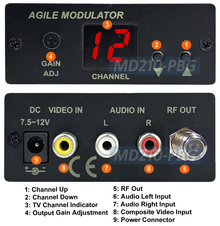 PAL B/G Version RCA Video Audio To RF Coax AllChannel Modulator