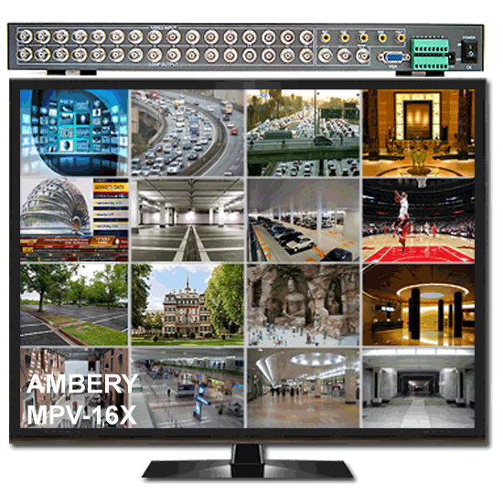 Other Facility Surveillance 16Channel SplitScreen PIP Screen CCTV Video Multiplexer W/Motion