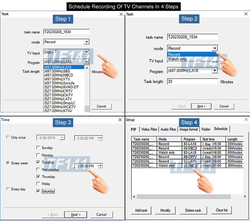 4In1 Quad ATSC QAM TV Tuner Card With DVR Recording