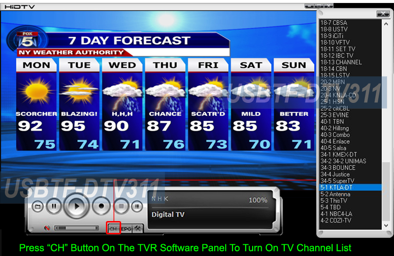 USB Digital ATSC + Clear QAM Tuner With MPEG HD DVR Recorder