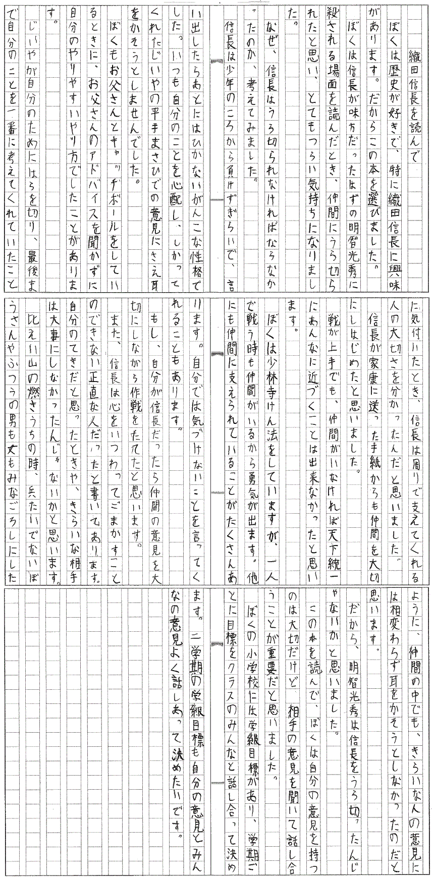 小学校教材 ｜ 新学社 喜望ゼミナール みんなの感想文