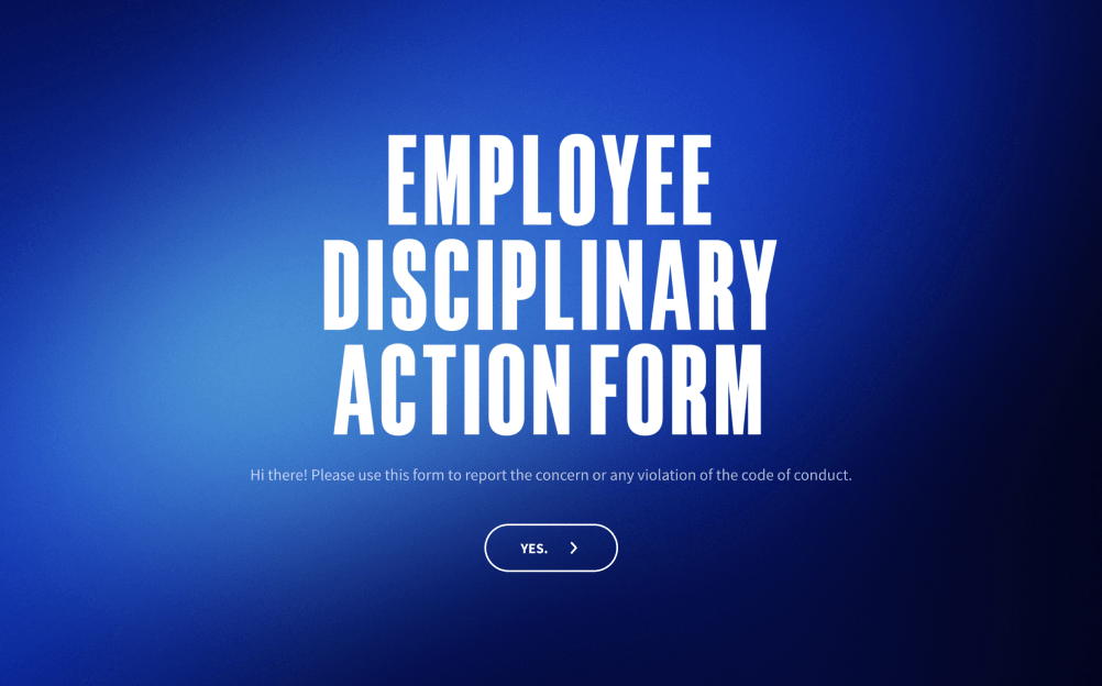 Employee Disciplinary Action Form Template SurveySparrow