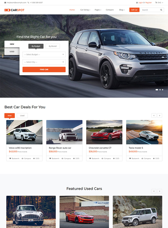 Bootstrap site Templates For Car And Automotive Dealerships Site Bloom