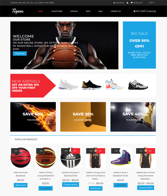 Awesome Online Sports Store Shopify Themes Site Bloom