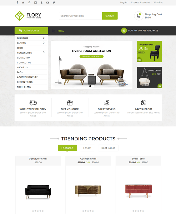 Pretty And Practical Furniture Store Shopify Themes Site Bloom