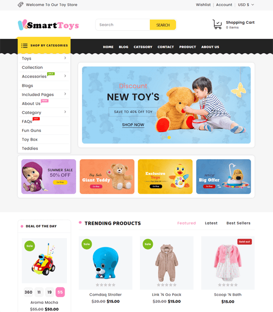 Playful And Fun Shopify Themes For Online Toy Stores Site Bloom