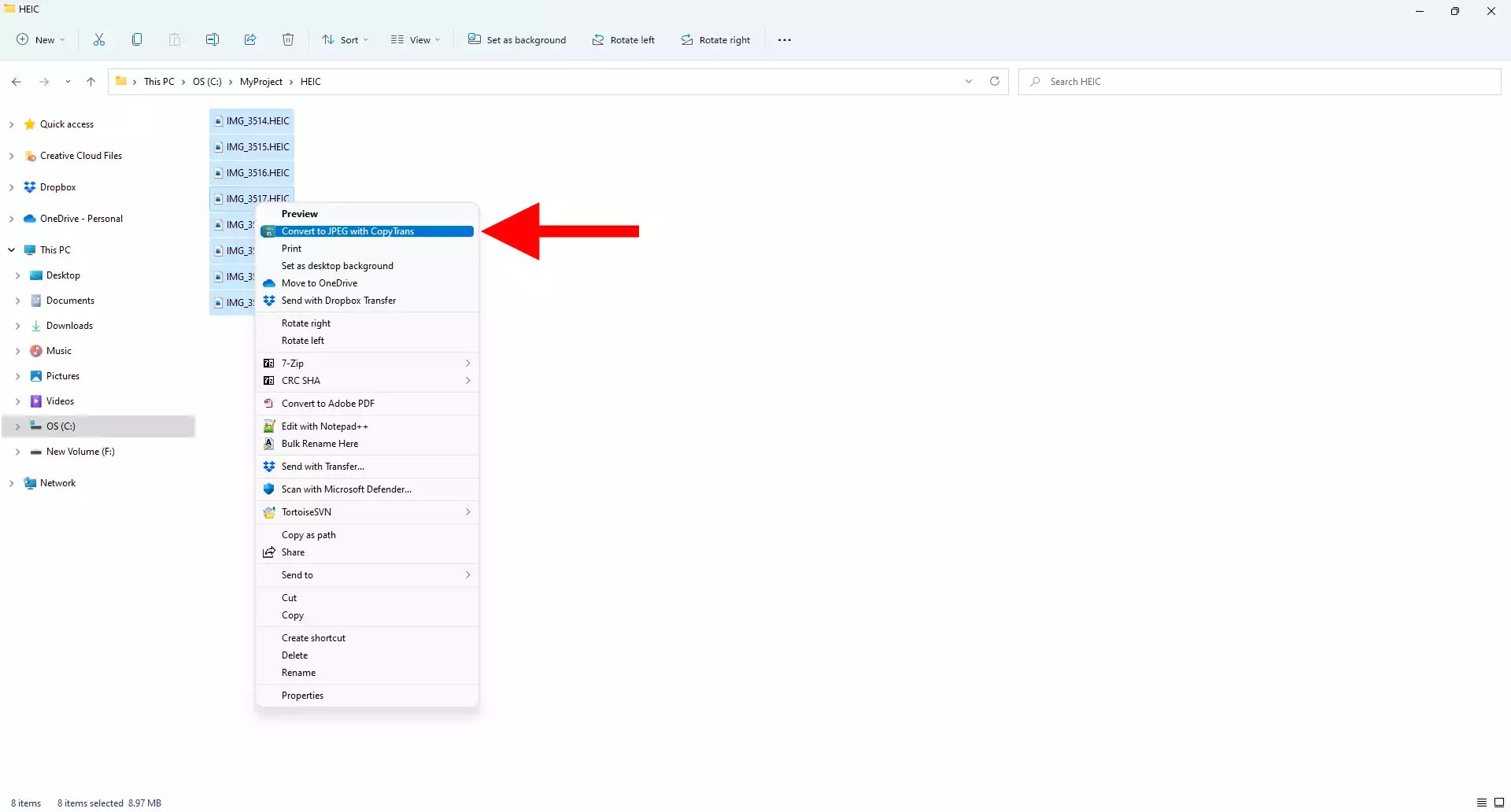 Converting HEIC Photos to JPEG in Windows SiteCam