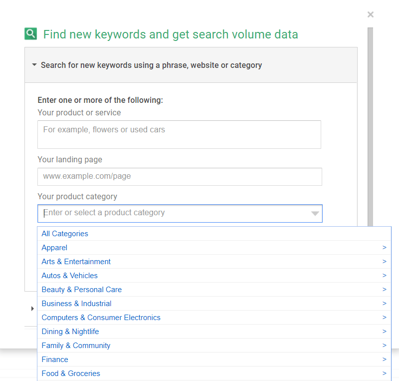 Use Keyword Planner Google Ads Help