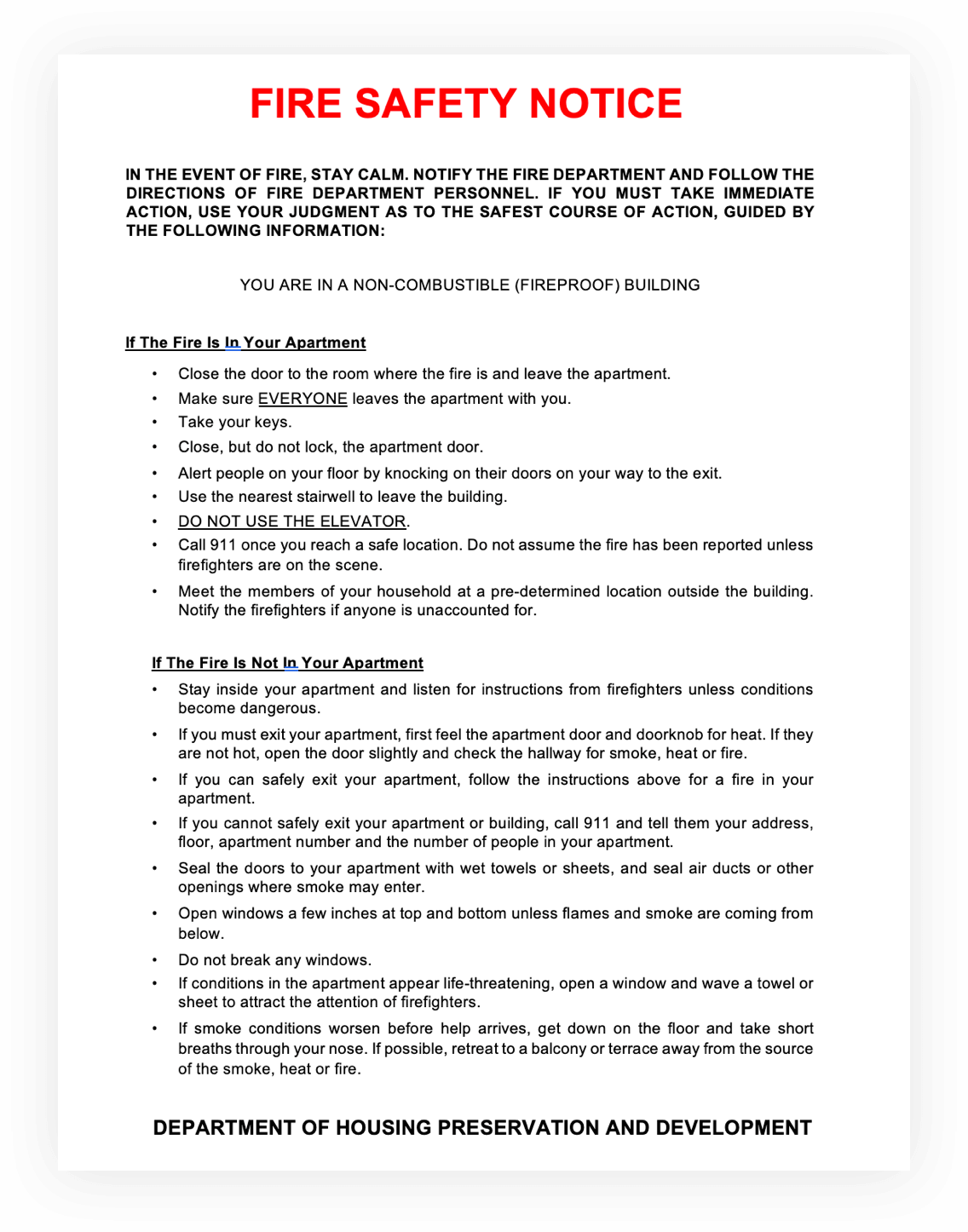 Fast, Direct Compliance With Fire Safety Notice Rule