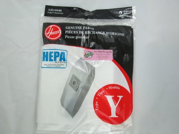 Type Y Hoover AH10040 HEPA Bag 2 pack