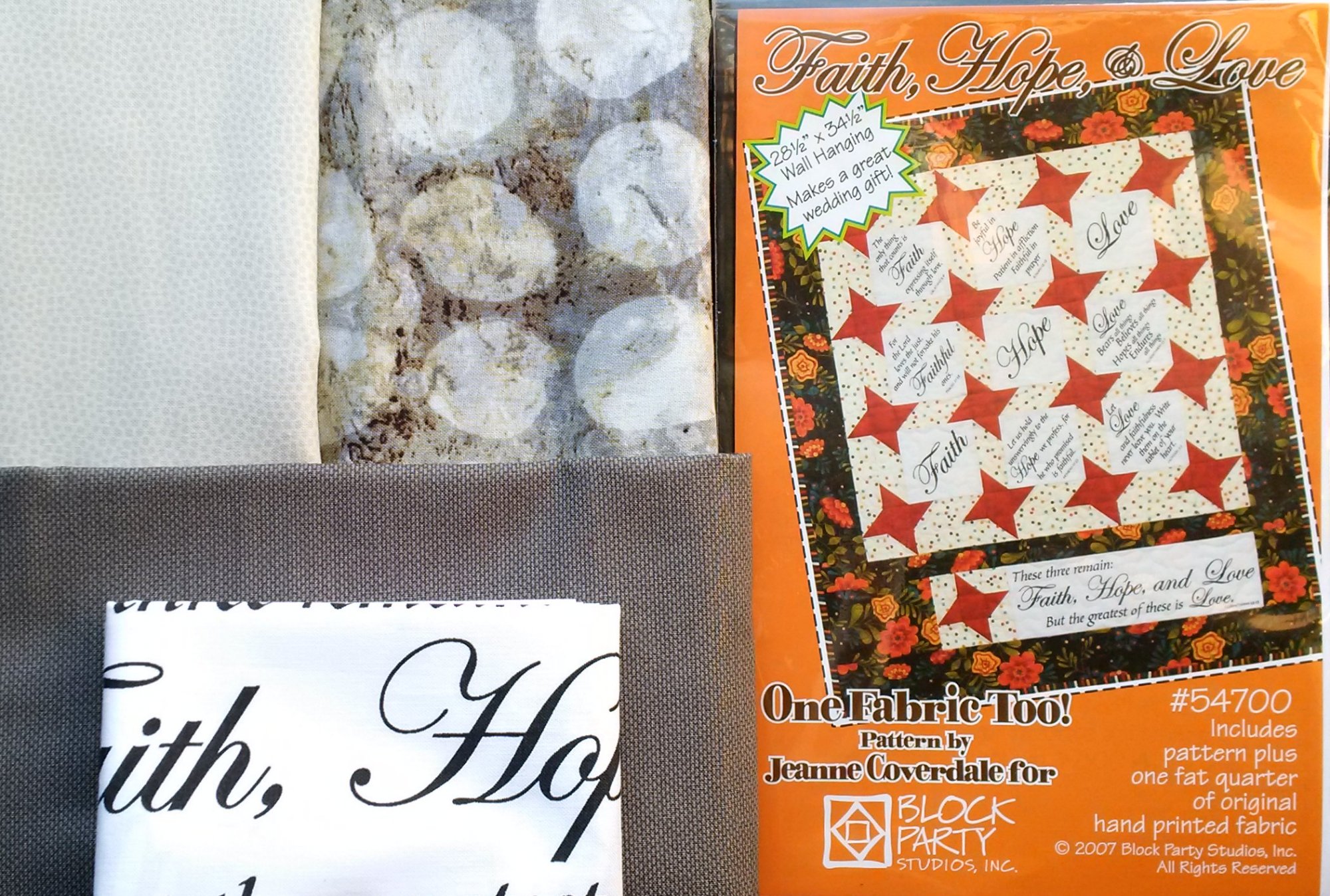 Faith Hope & Love Quilt Kit