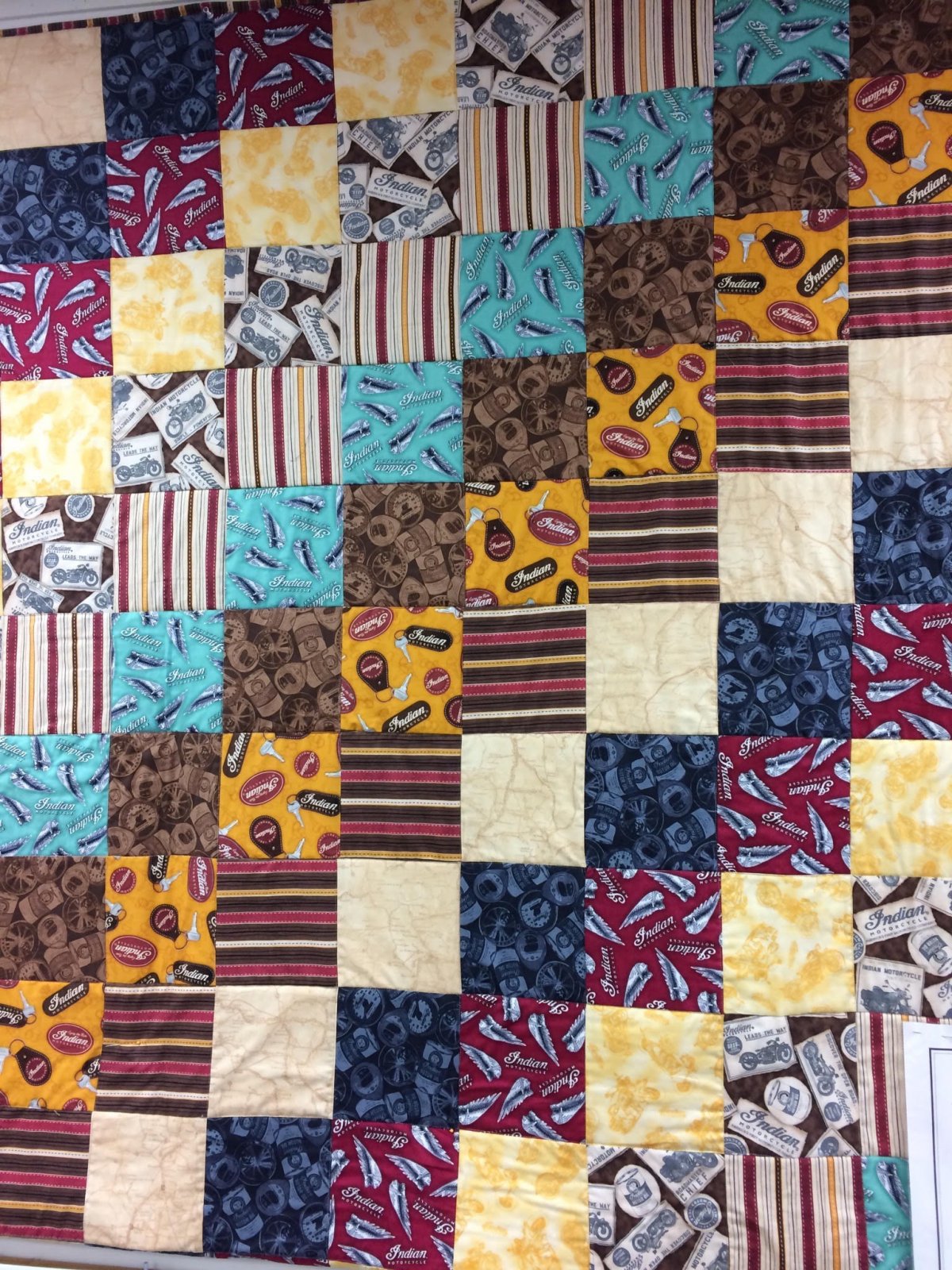 Indian Motorcycle Quilt Kit 60 X 72 Pattern Included