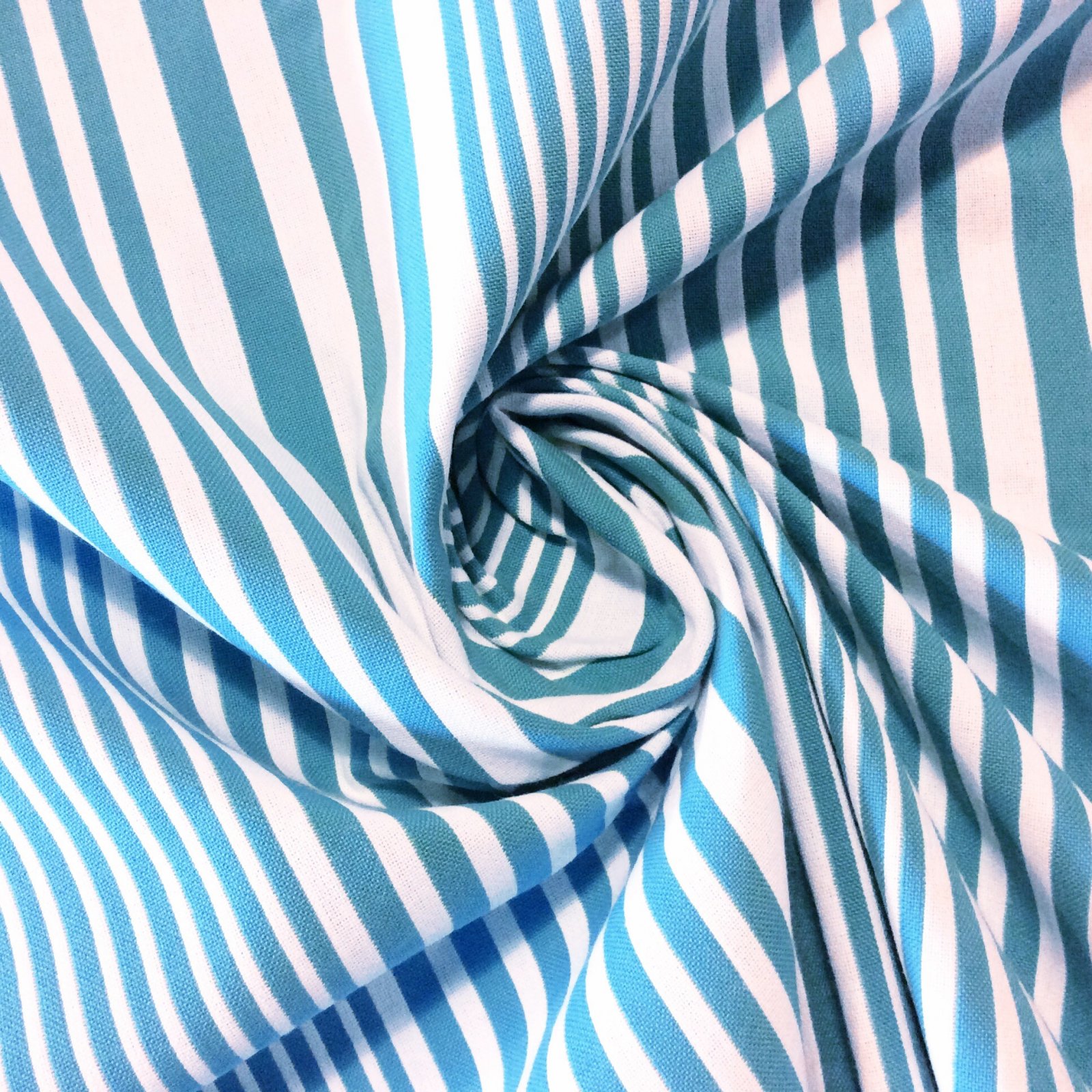 Schumacher Blue & White Stripe Reversible Acrylic Cool Indoor Outdoor