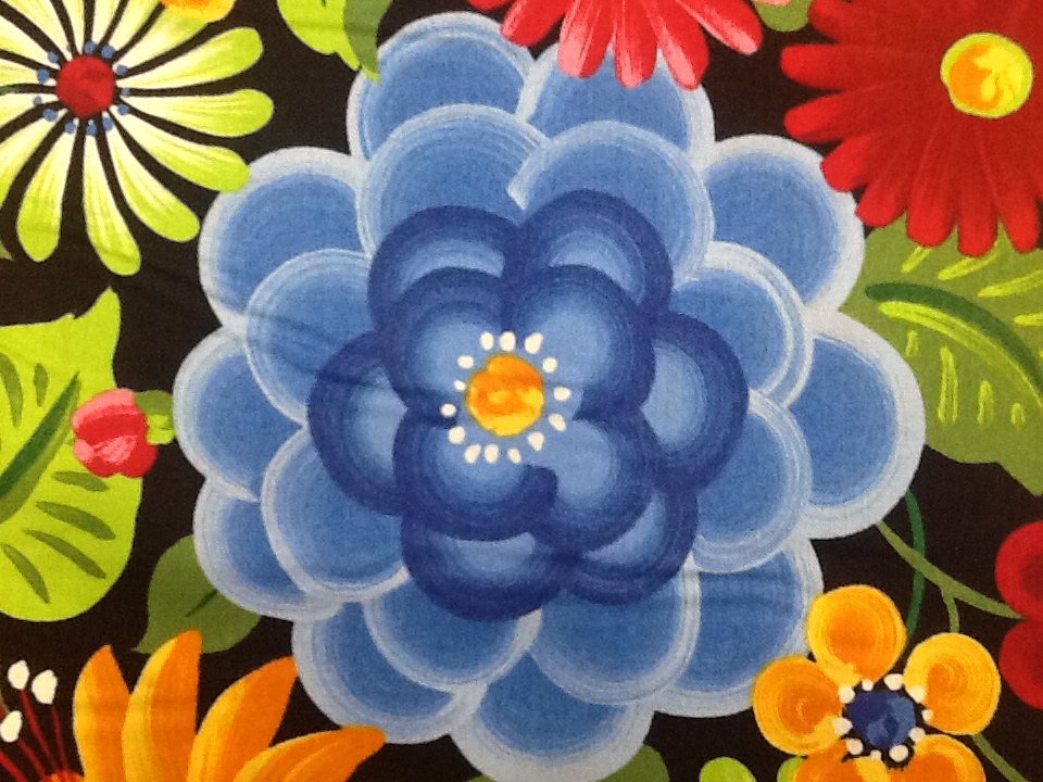 Celebration Kathy Hall Bold Latin Mexican Floral Flower Print Cotton