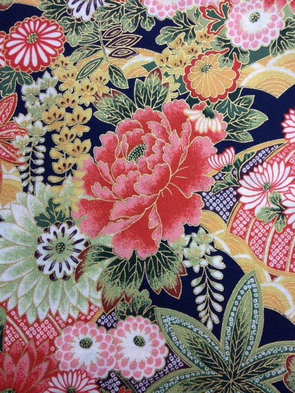 Asian Poppy Floral Japanese Spring Cotton Fabric Quilt Fabric KB03