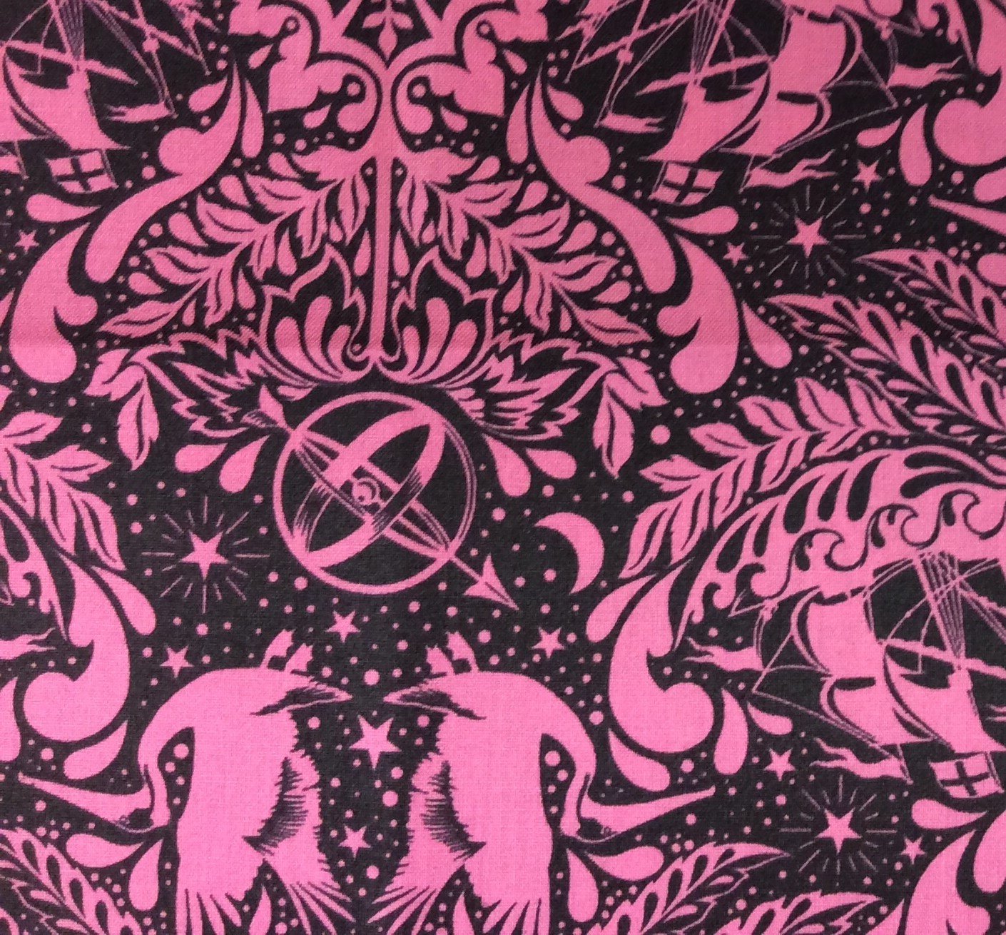 TULA PINK Royal Elizabeth Floral Goth Steampunk Cotton Quilting Fabric FT53