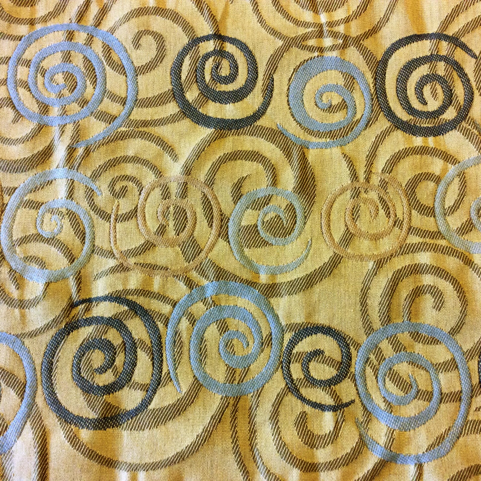 HD236 Geo Swirls Geometric Yellow Upholstery Abstract Modern Home Decor