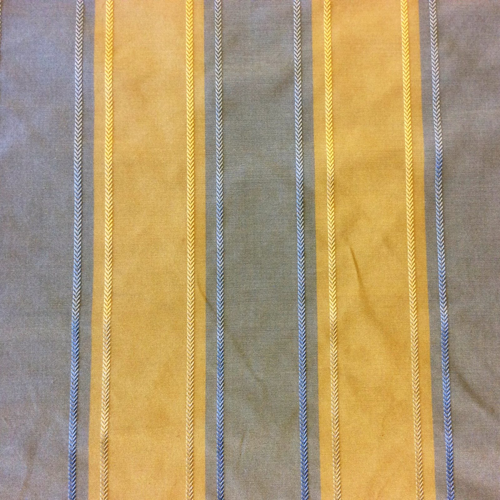 HD752 Regency Style Sky Blue and Butter Yellow Gold Vertical Stripe
