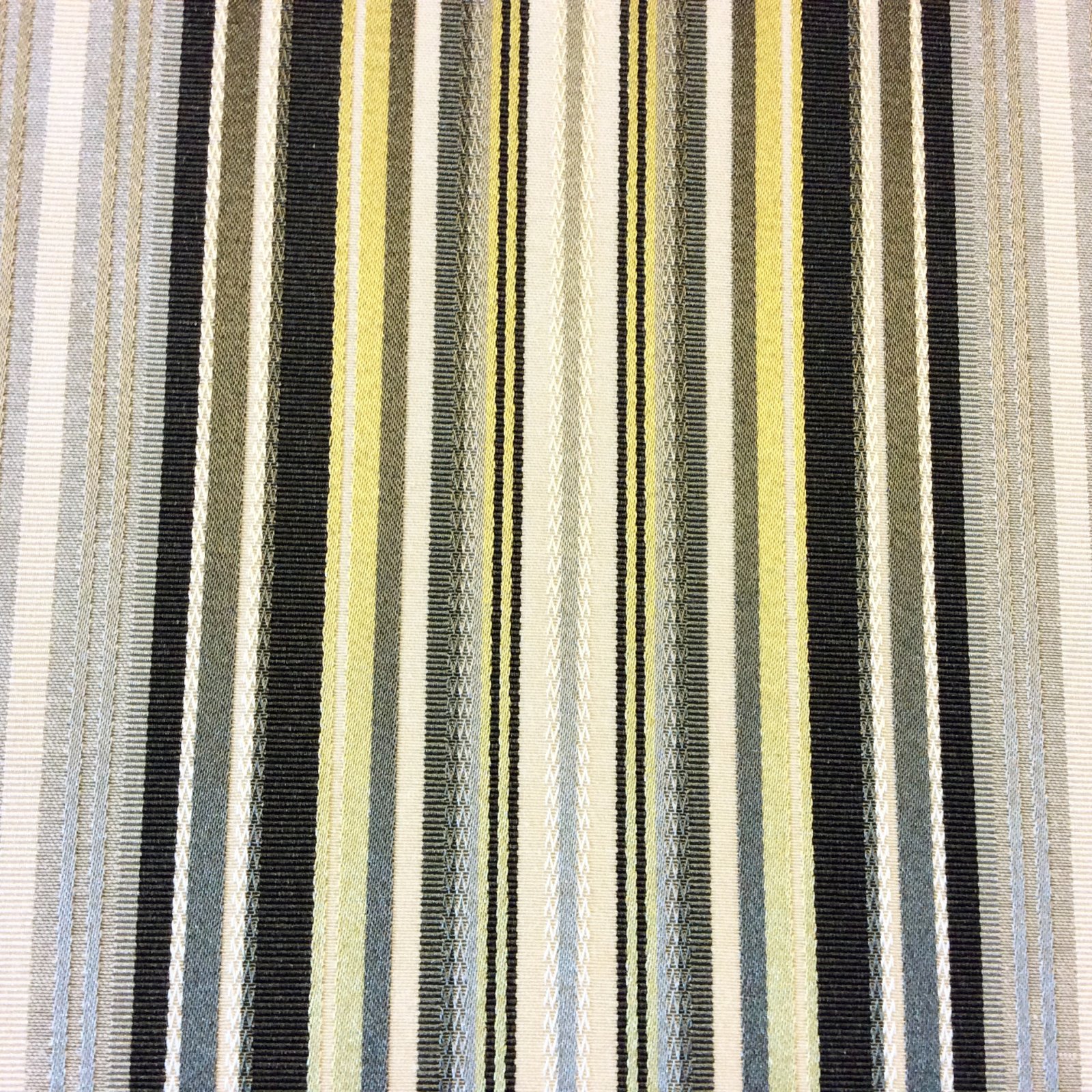 Stripe Citron Grey Ivory Modern Heavy Woven Tapestry Stripe Heavy
