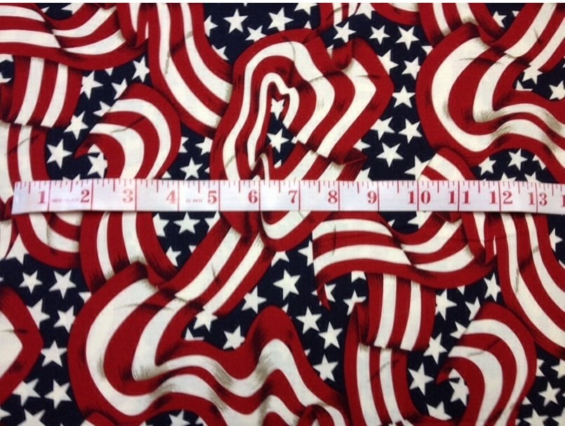 USA Flag Patriotic Print Cotton Fabric Quilt Fabric CS471
