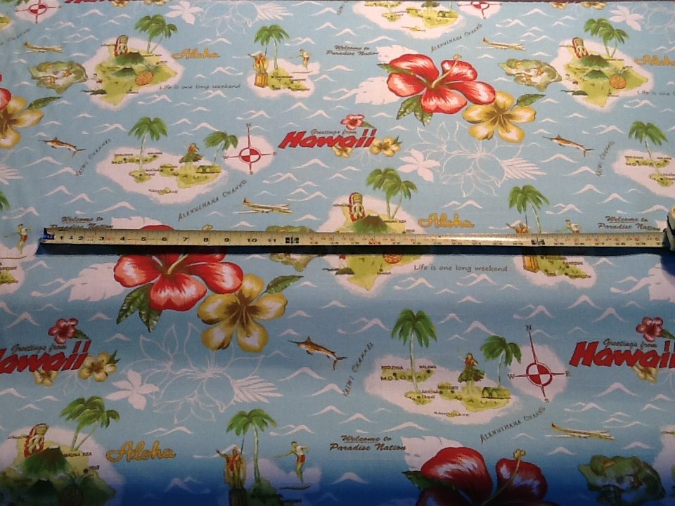 Tommy Bahama Hawaii Aloha Flower Palm Tree Map Island Retro Surf