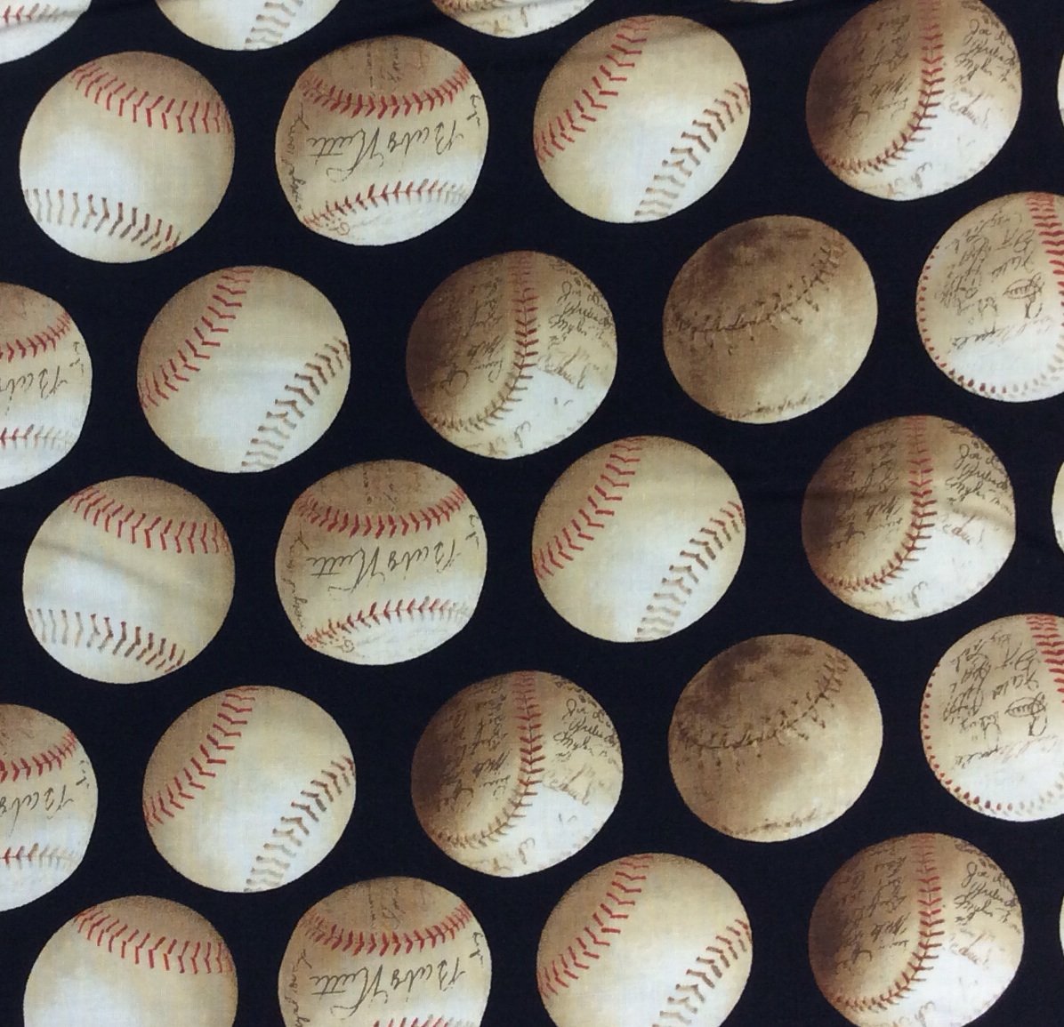 MD89 Signed Baseball Babe Ruth Sports Home Run American Cotton Quilting