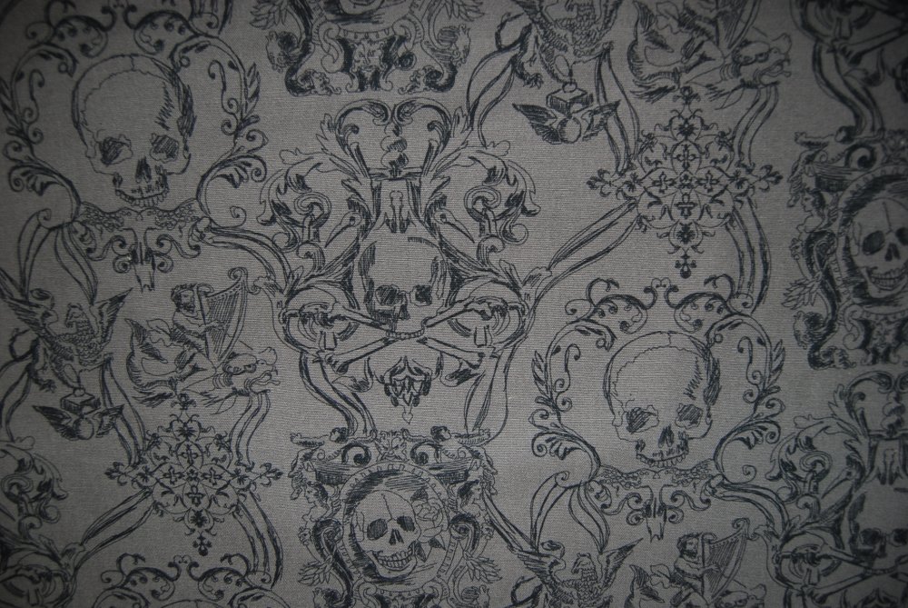 Skull Duggery Charcole Goth Pirate Skull and Crossbones Home Dec