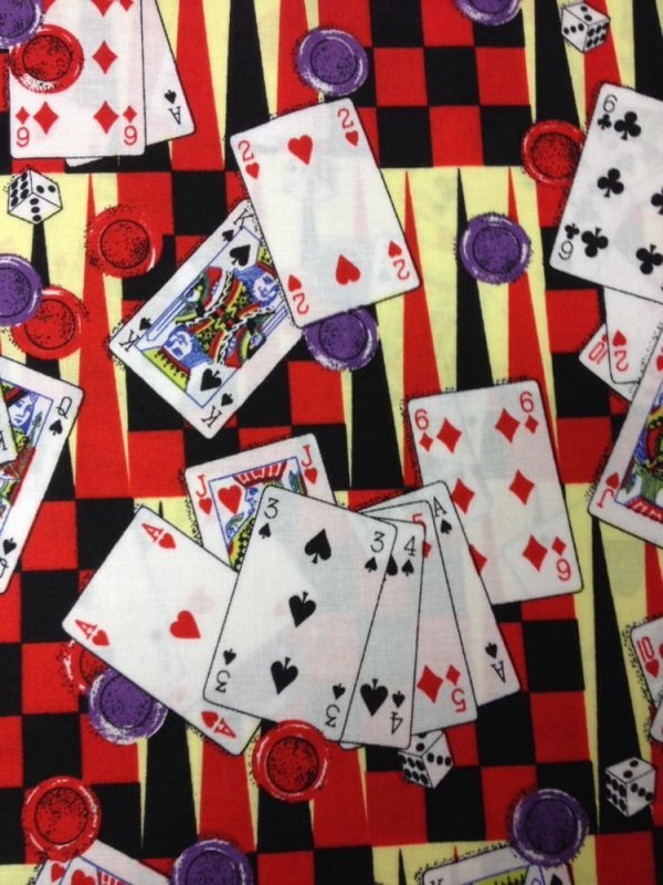 Cards Poker Chips Card Games Dice Game Cotton Fabric Quilt Fabric MD24