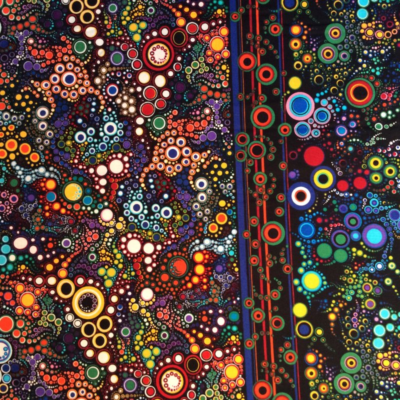 RK94 Bubbles Polka Dots Border Print Contemporary Quilt Cotton Quilting